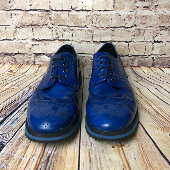 Men’s Electric Blue Prada Runway Fringe Oxford 10 - Picture 3 of 7
